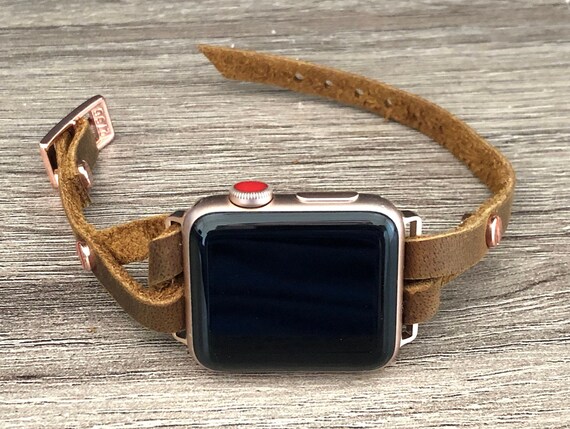 rustic leather apple watch band