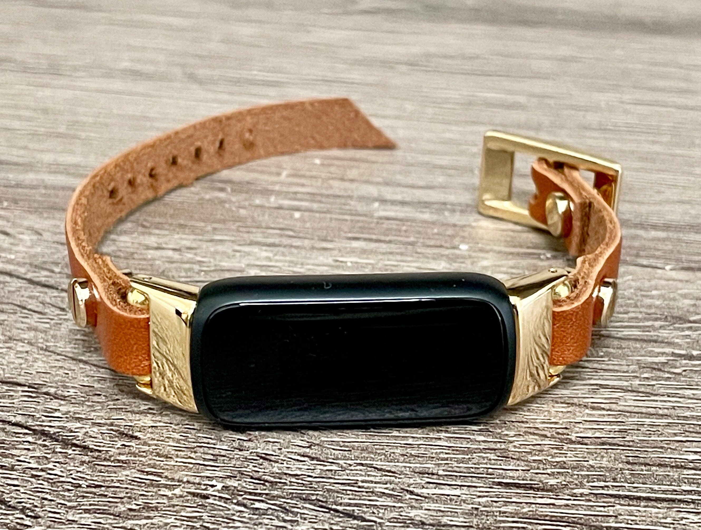 Gold Fitbit Luxe Band Slim Fitbit Luxe Bracelet Light Brown Fitbit Luxe 