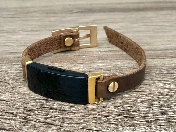 Fitbit Inspire 2 Band Gold & Leather Fitbit Inspire 2 Bracelet Boho Style  Distressed Brown Leather Strap Fitbit Inspire 2 Wristband Jewelry -   Sweden