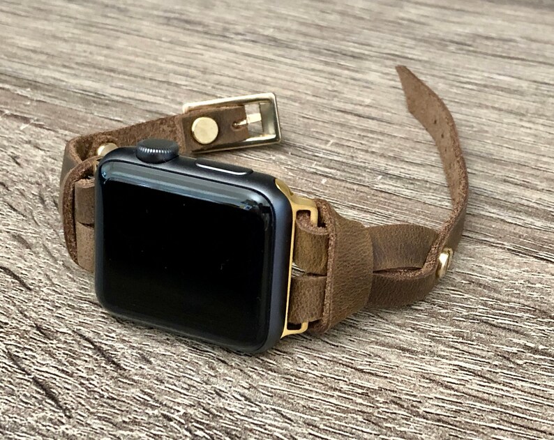Rustic Brown Leather Apple Watch Band 38mm 40mm 41mm 42mm 44mm - Etsy