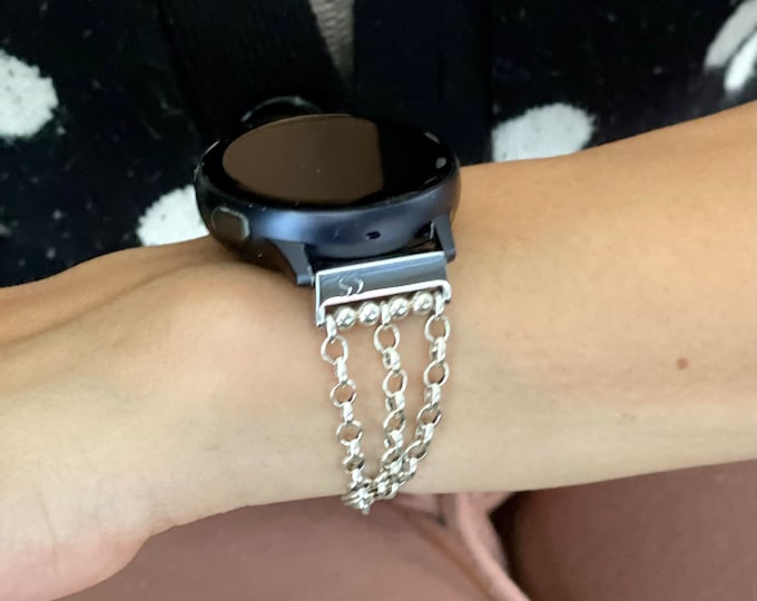 Sterling Silver Galaxy Watch Band Chain Strap Bracelet