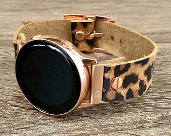 Rose Gold Leopard Print Leather Samsung Galaxy Watch Active2 Etsy