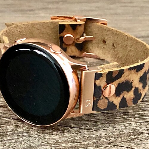 Rose Gold Leopard Print Leather Samsung Galaxy Watch Active2 Etsy