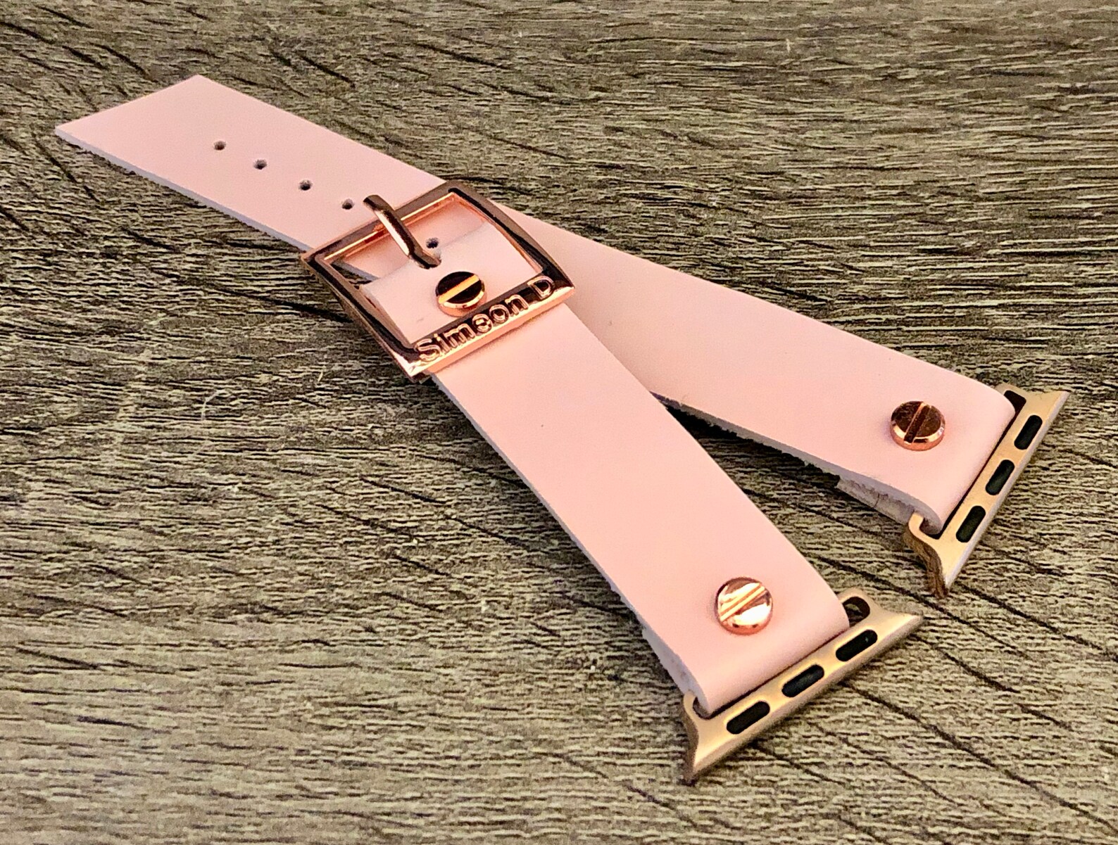 Pink Vegan Leather Rose Gold Apple Watch Band 38mm 40mm 42mm Etsy