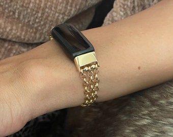 14Kゴールドフィルド Fitbit Inspire 3 ブレスレット：繊細なチェーン