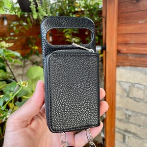 Personalized Leather Pixel Phone Case: Crossbody Zipper Wallet, 10, 9, 8, 7, Pro, Pro XL image 9