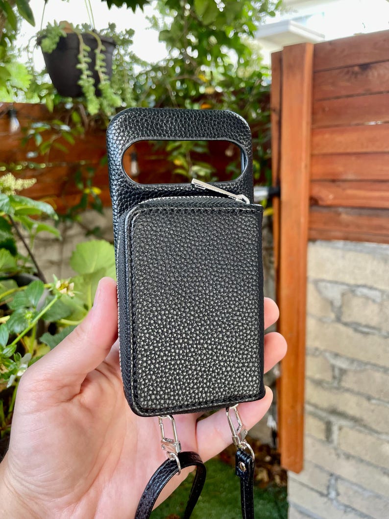 Personalized Leather Pixel Phone Case: Crossbody Zipper Wallet, 10, 9, 8, 7, Pro, Pro XL image 9