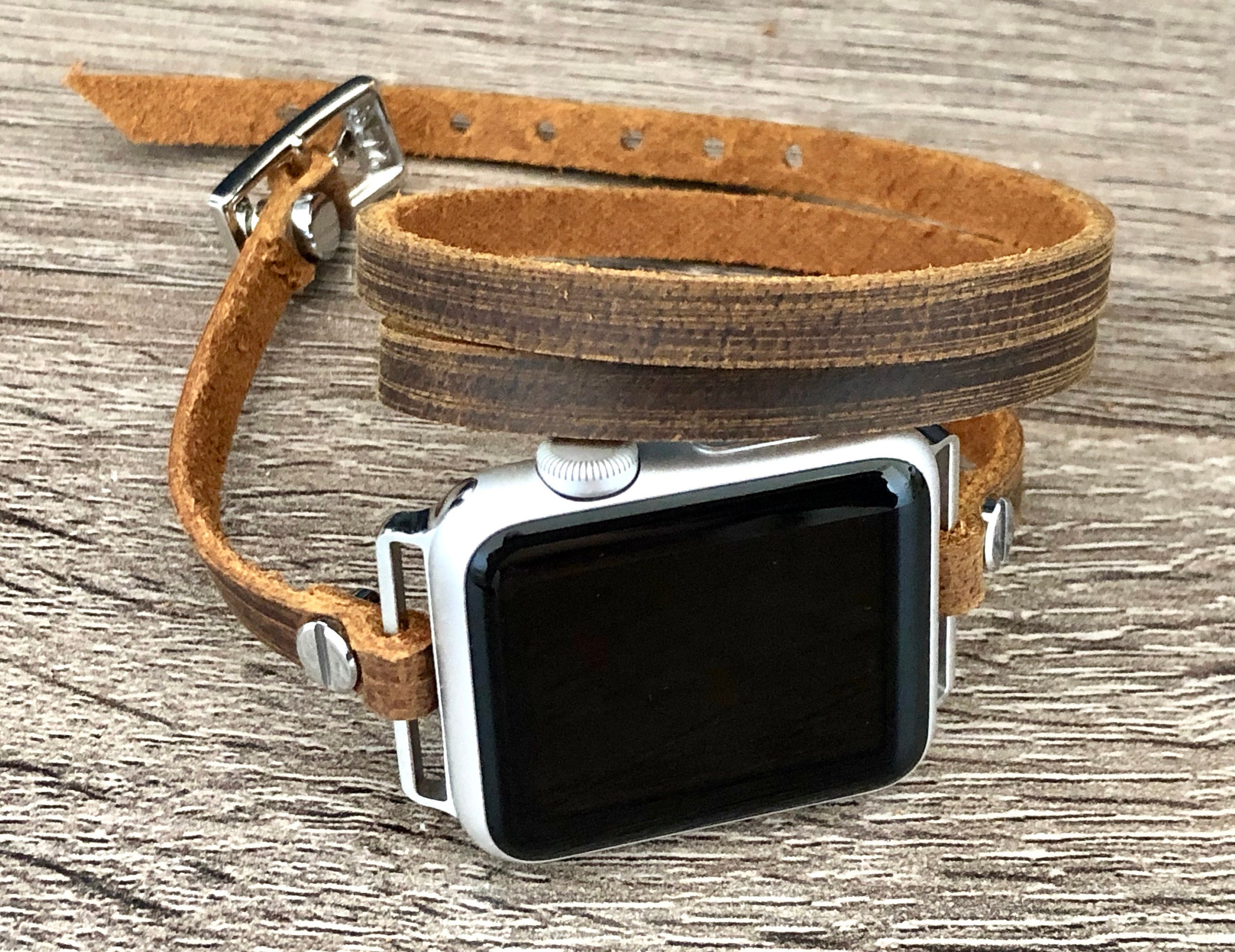 Vintage Leather Apple Watch Strap Bracelet for Women iWatch Band Apple