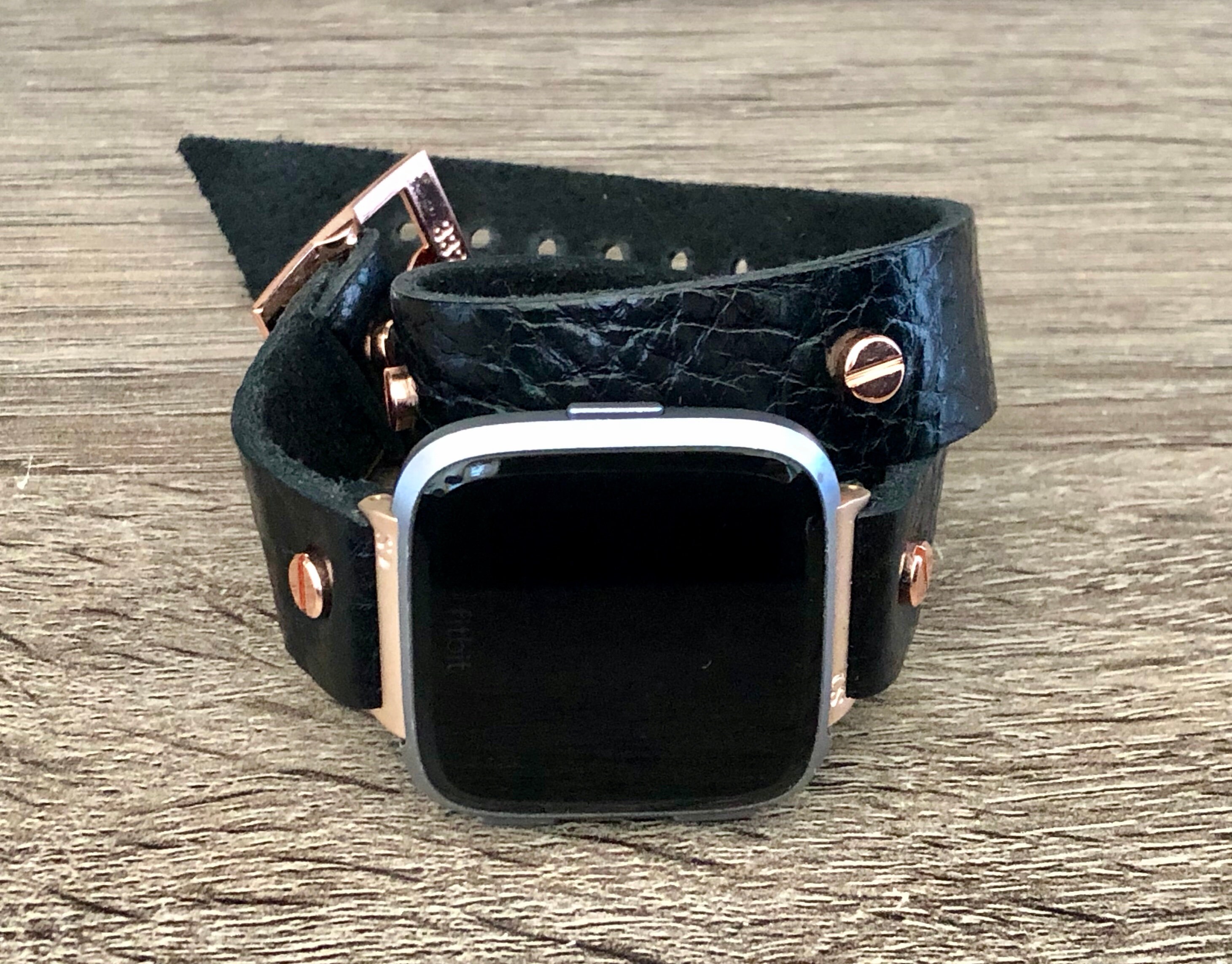 fitbit versa 2 rose gold with black band