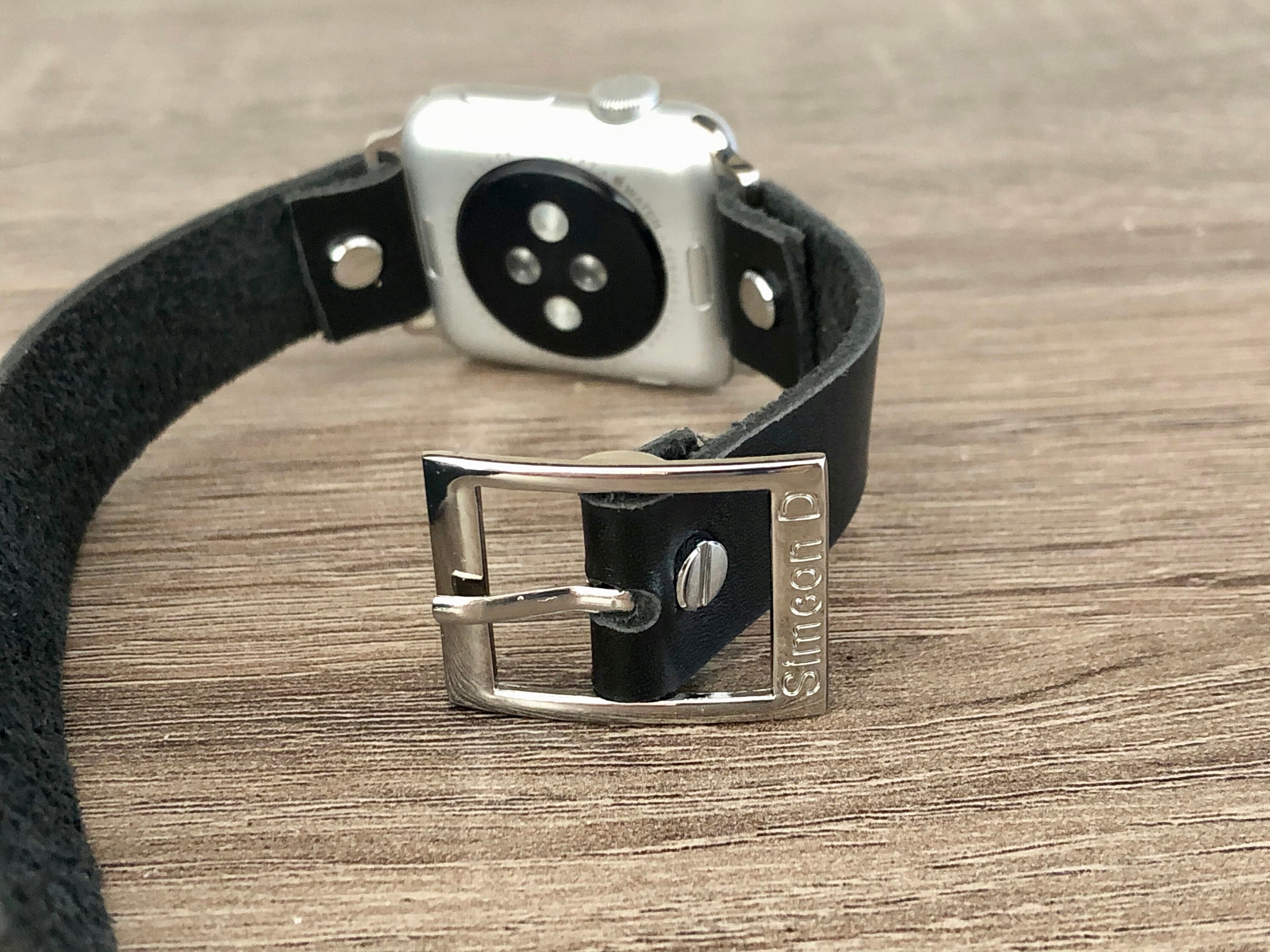 Black Leather Apple Watch Band 40mm 41mm 38mm 42mm 44mm 45mm Classy