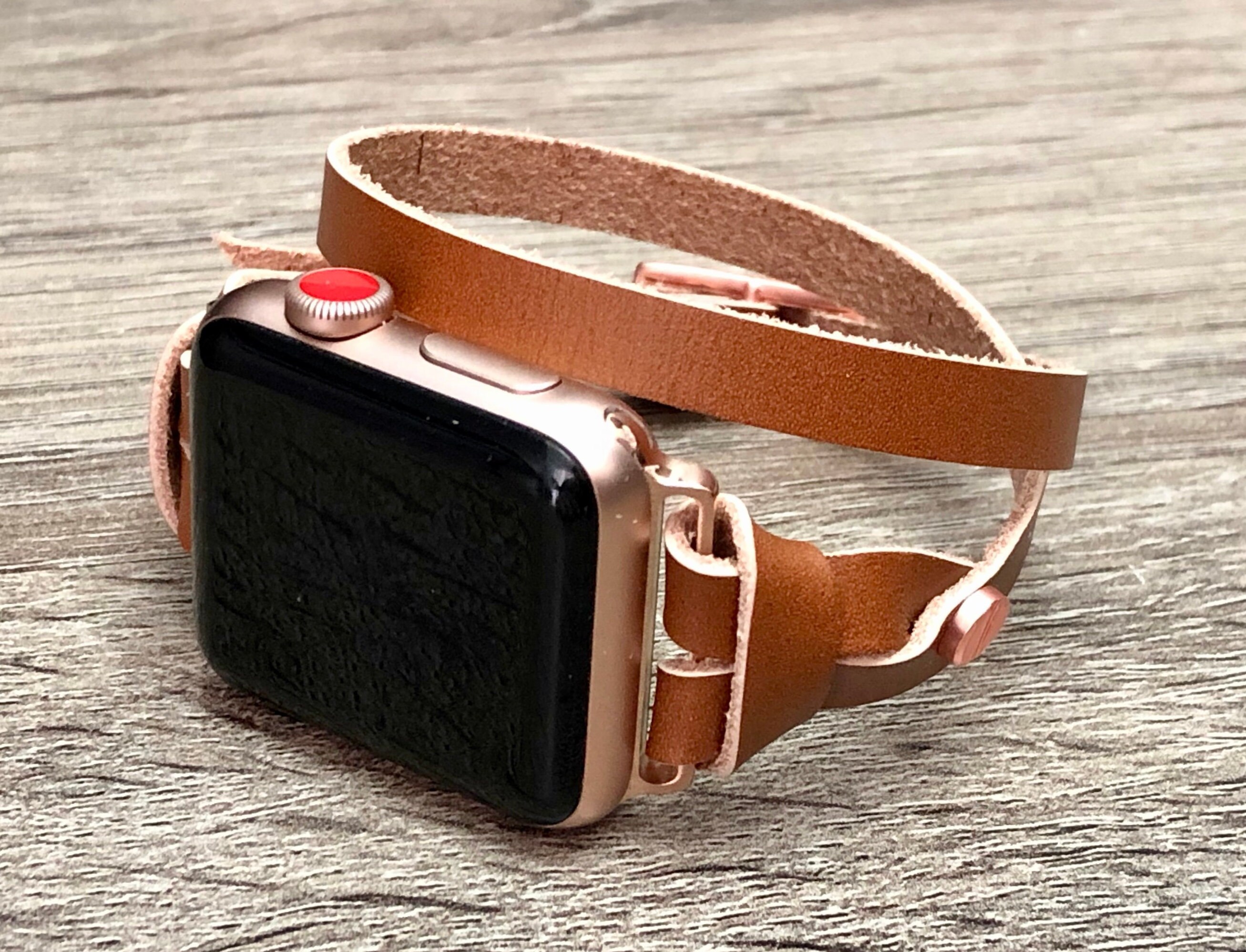 Bronze Leather Apple Watch Wrap Band 3840mm 4244mm Women Etsy