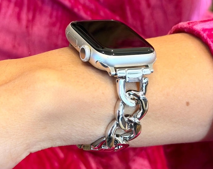 Women Apple Watch Band Bracelet Luxury Silver Jewelry - Adjustable Links