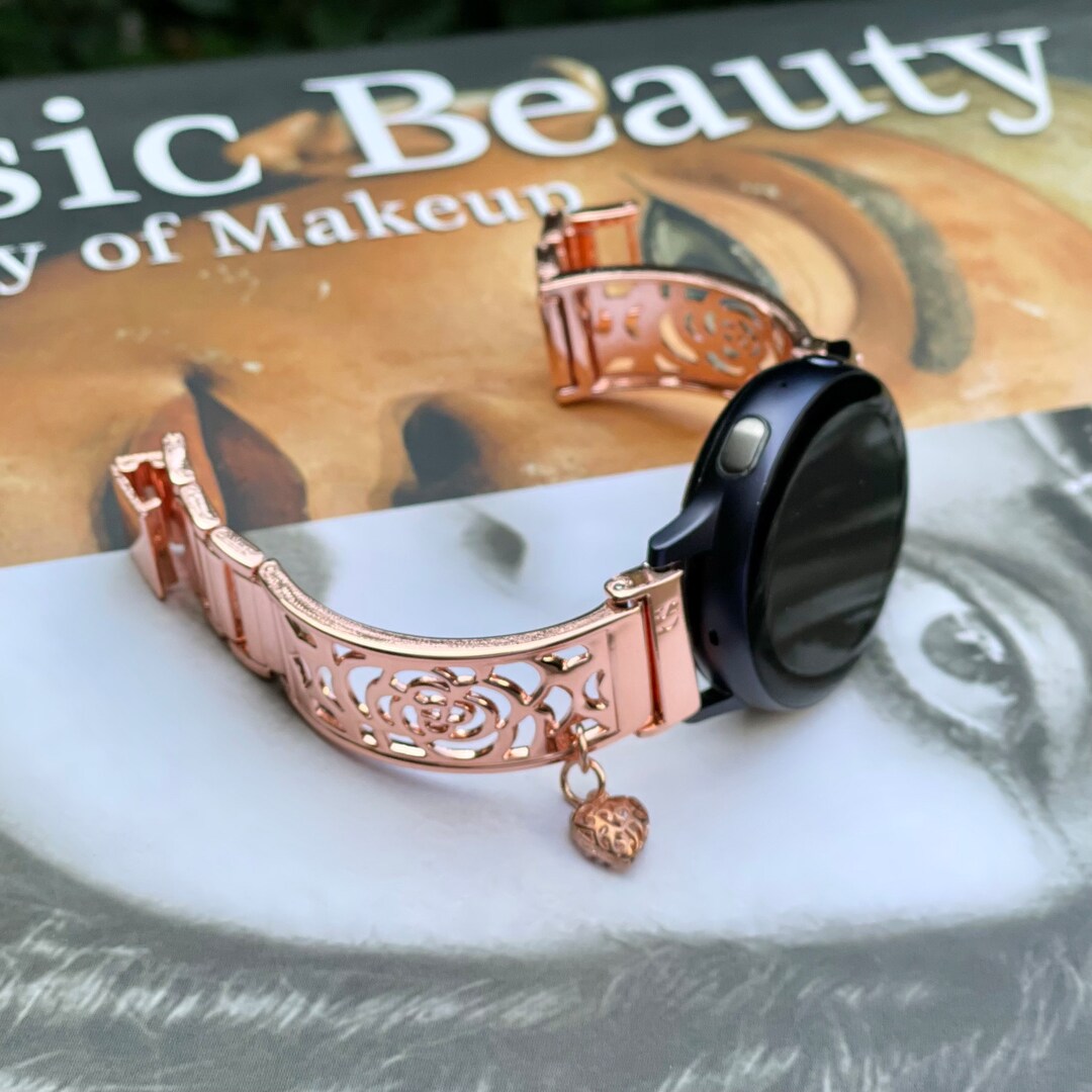 Heart Charm Rose Gold Galaxy Watch Active 40mm Band Valentines - Etsy