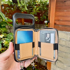 Personalized Leather Pixel Phone Case: Crossbody Zipper Wallet, 10, 9, 8, 7, Pro, Pro XL image 7