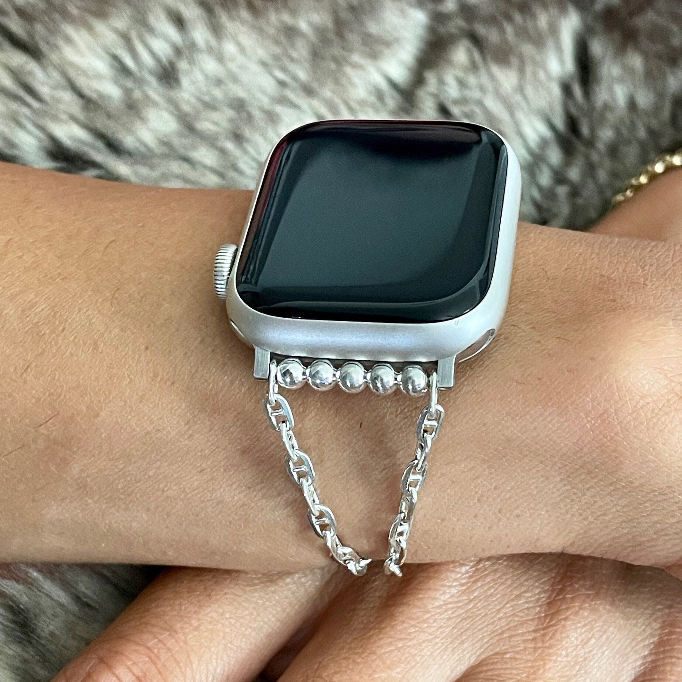 Buy Solid Sterling Silver Paperclip Chain Apple Watch Bracelet, Women  Iwatch Band, 38mm 40mm 41mm 42mm 44mm 45mm Designer Replacement Strap  Online in India - Etsy