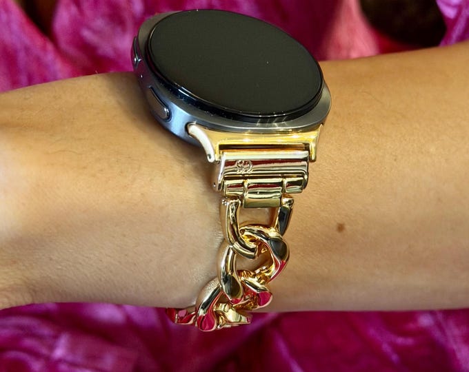 Gold Galaxy Watch 8 Band Women Charm Bracelet, Adjustable Links Strap Jewelry