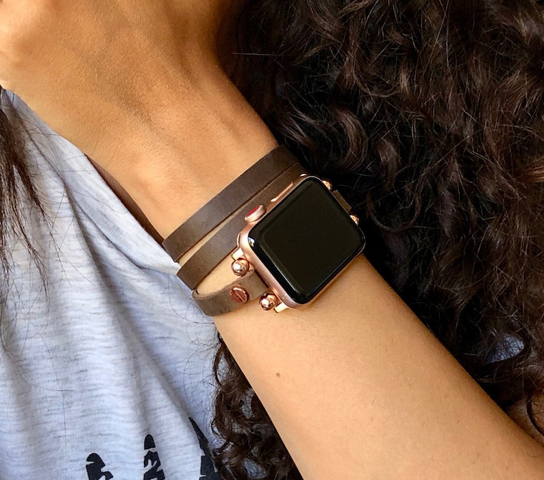 BoHo APPLE WATCH BAND Rustic Leather iWatch Strap Multi Wrap Smart Watch Bracelet Wearable Tech Jewelry Bands 38mm 40mm 41mm 42mm 44mm 45mm 