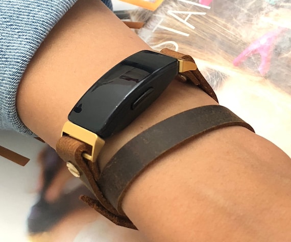 Fitbit Inspire 2 Band Gold & Leather Fitbit Inspire 2 Bracelet