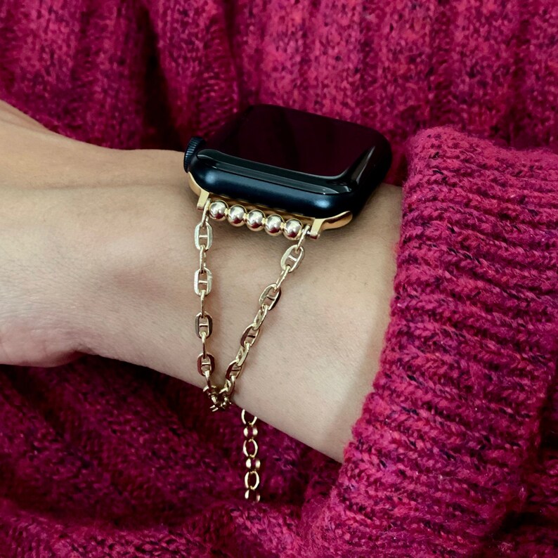 14K Gold Filled Apple Watch Band Chain Bracelet Women Iwatch Etsy