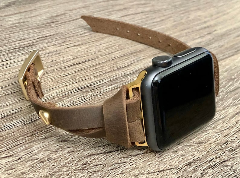 Rustic Brown Leather Apple Watch Band 38mm 40mm 41mm 42mm 44mm - Etsy