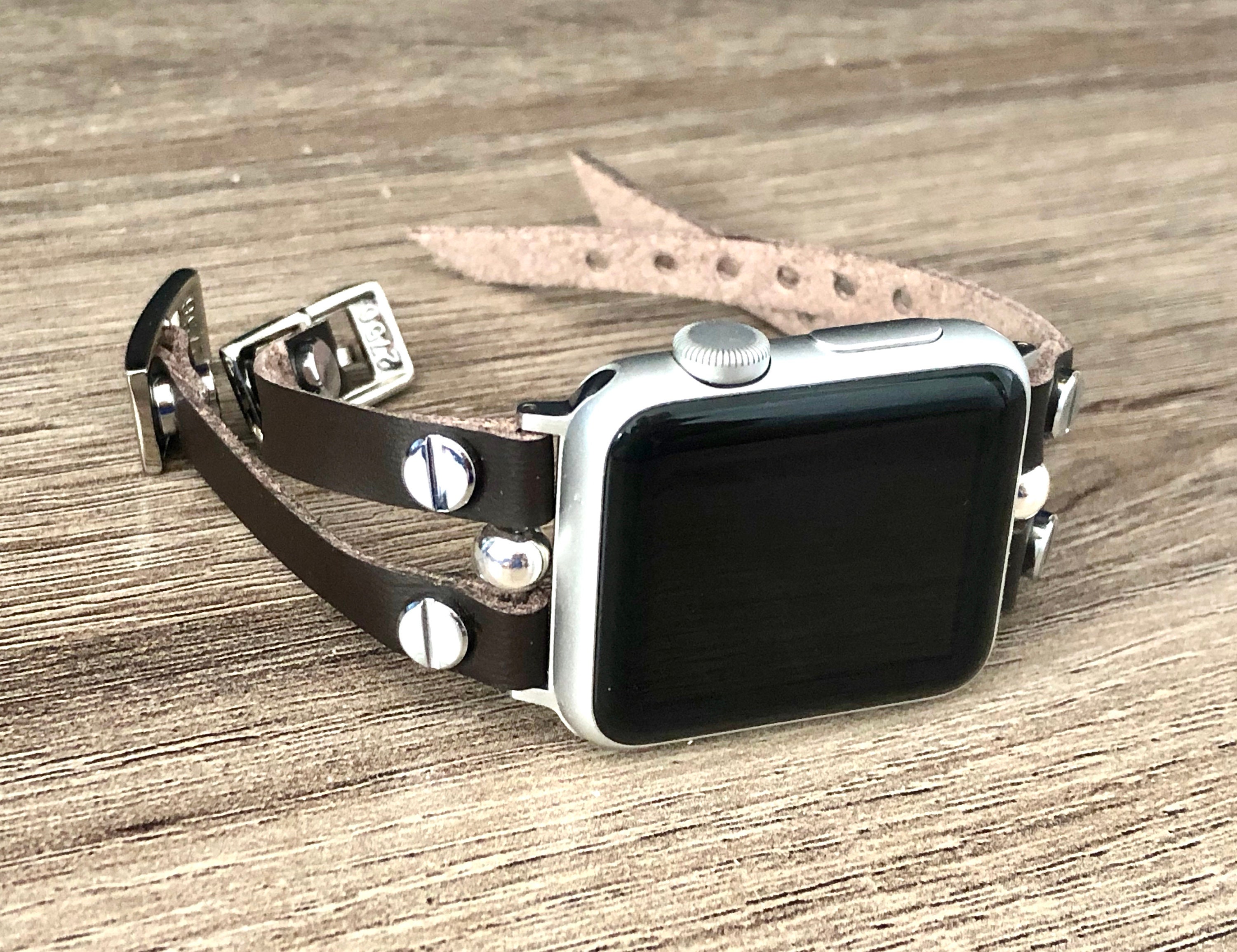 Vegan Apple Watch Band 38mm 40mm 42mm 44mm Dark Brown EcoFriendly