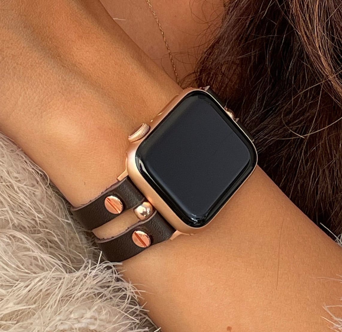 Feminine Apple Watch Band 40mm 44mm Dainty Rose Gold Apple -  Denmark