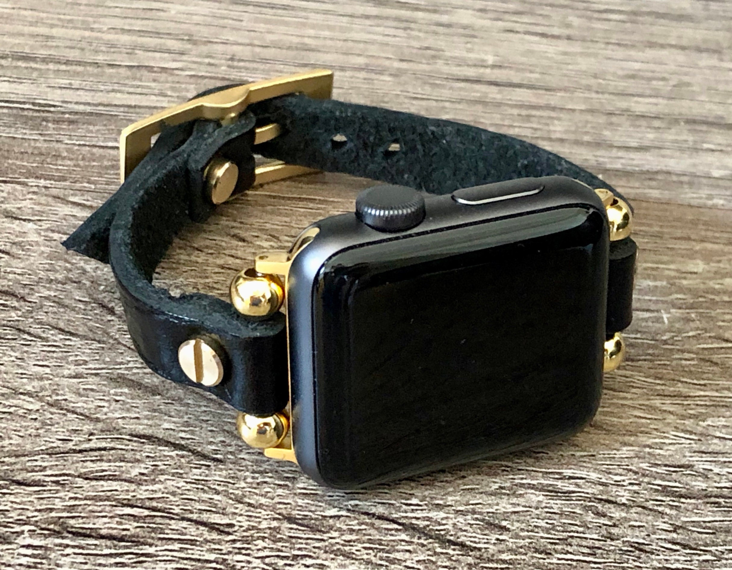 Black Genuine Leather Apple Watch Band 38mm 40mm 42mm 44mm Women Apple black-genuine-leather-apple-watch-band-38mm-40mm-42mm-44mm-women-apple