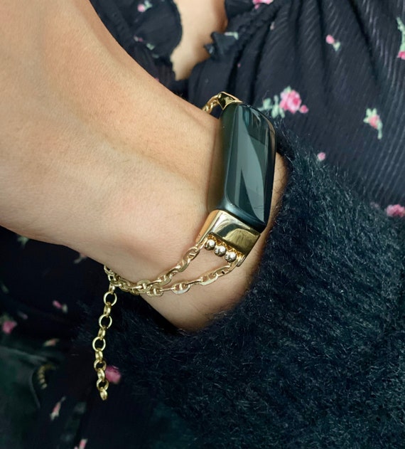Luxury 14K Gold Filled Fitbit Luxe Chain Band, Women Wear Fitbit
