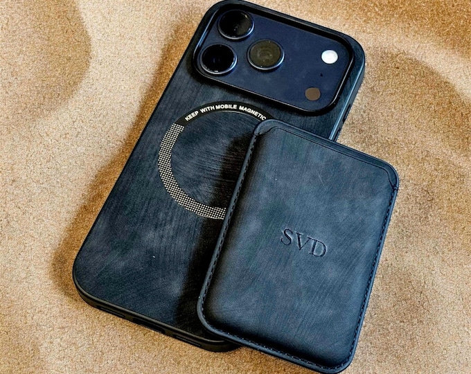 Suede Leather iPhone Case - Personalized Magnetic Wallet 17/16/15/14 Pro, Max, Plus