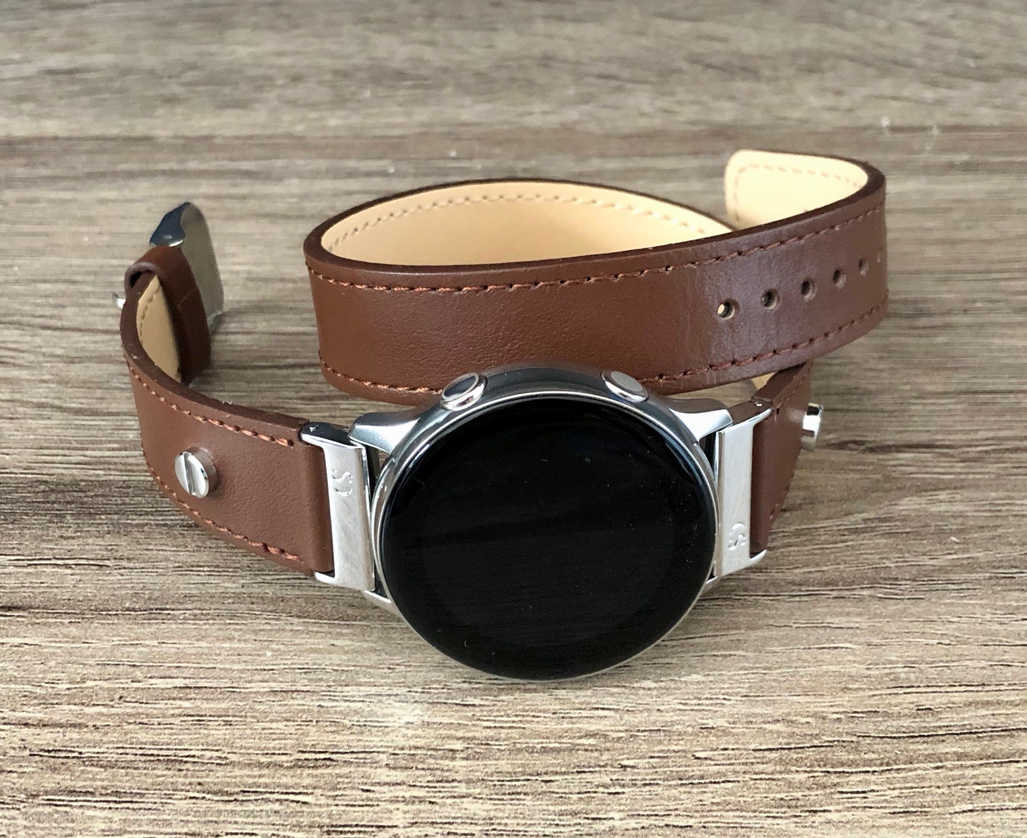 Brown Leather Samsung Galaxy Watch Active2 Band Galaxy Active Watch