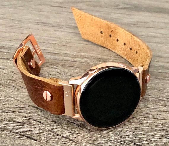 Brown Leather Samsung Galaxy Watch 6 Band Samsung Galaxy Watch 5 Strap Bracelet 20mm Genuine Leather Watch Band Classic Watch Strap Etsy UK