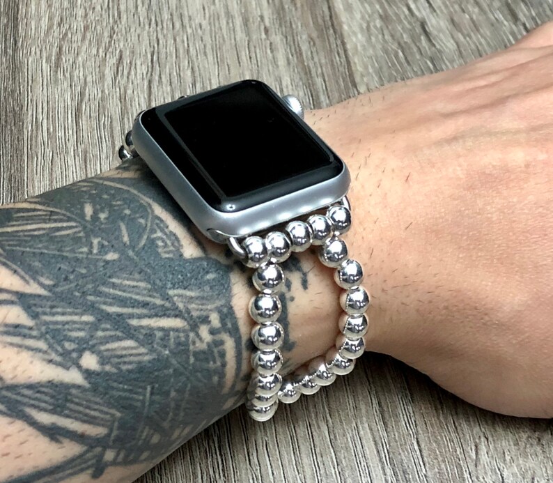 Sterling Silver Apple Watch Band 38mm 40mm 42mm 44mm Luxury Etsy