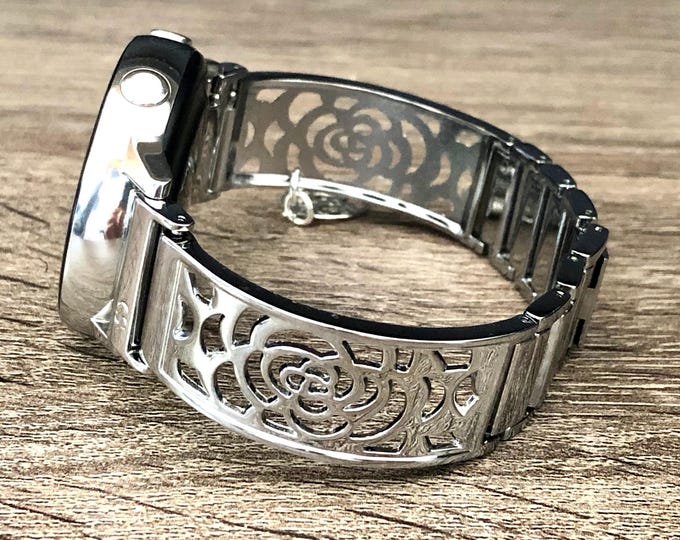 Galaxy Watch Band Silver Tree of Life Bracelet 20mm for Samsung Galaxy Watch Ultra 7, 6 & 5 Series Shiny Silver Women’s Bangle