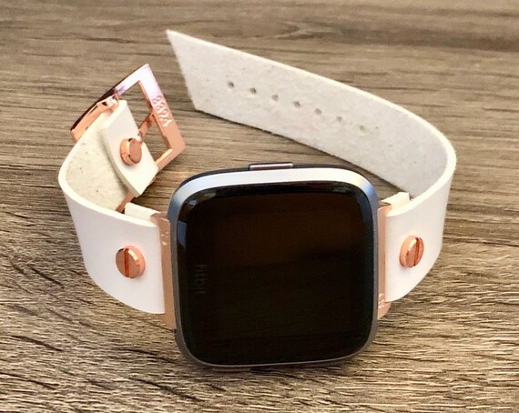 fitbit versa rose gold white