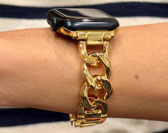 Gold Apple Watch Band 42mm 46mm Ultra Women Chain Strap Jewelry Bracelet