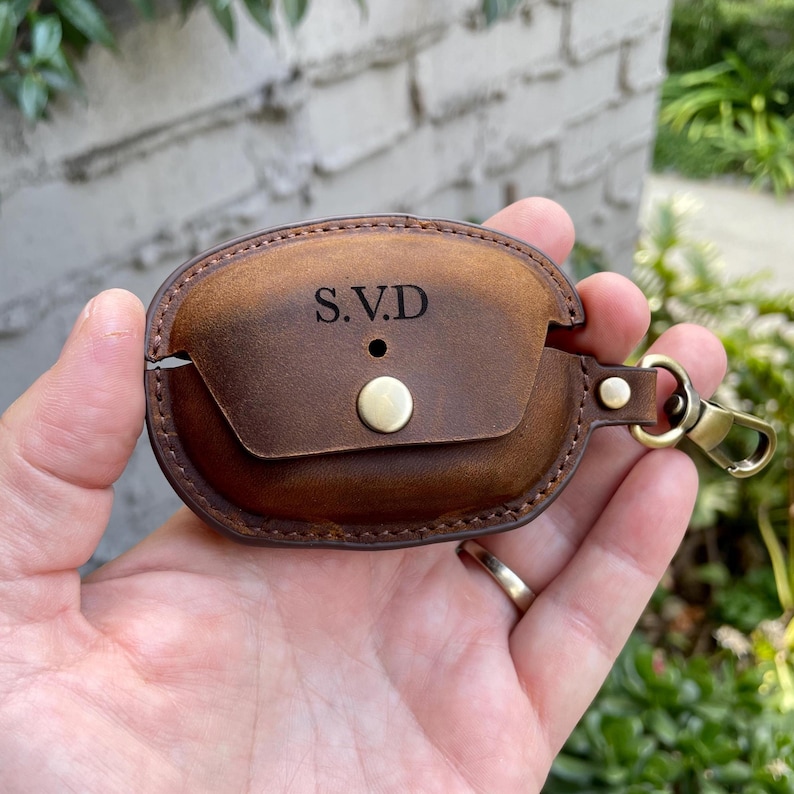 Personalized Leather Sony WF-1000XM5 Earbuds Case: Handmade Shockproof Clip image 9