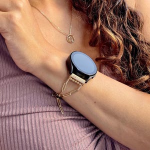 Samsung Galaxy Watch 7 6 5 4 Band - Women's Paperclip Chain Band, Gold Filled Chain Bracelet, Jewelry Gift for Her, Mother's Day Gift
