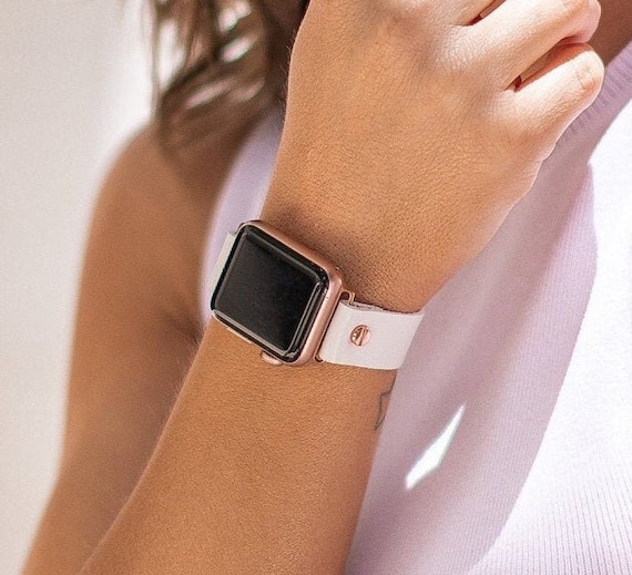 Watch Rose 44mm Apple Band Watch Watch Apple Women 40mm Leather Wristband Strap Apple Apple Bracelet Watch 45mm Etsy 41mm White - Gold Adjustable