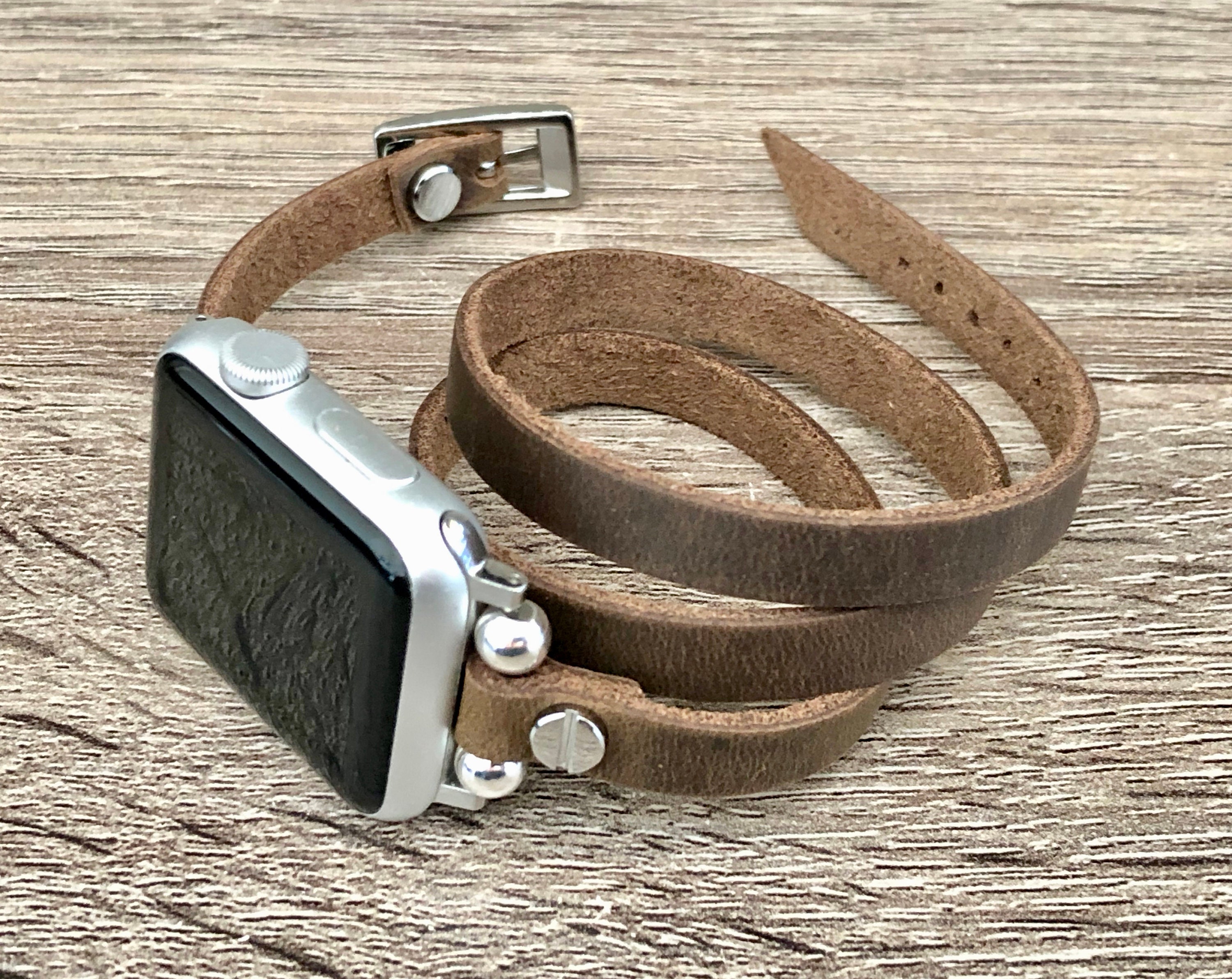 Rustic Apple Watch BoHo Apple Watch Leather Band Rustic Leather Multi Wrap iWatch Bracelet ...