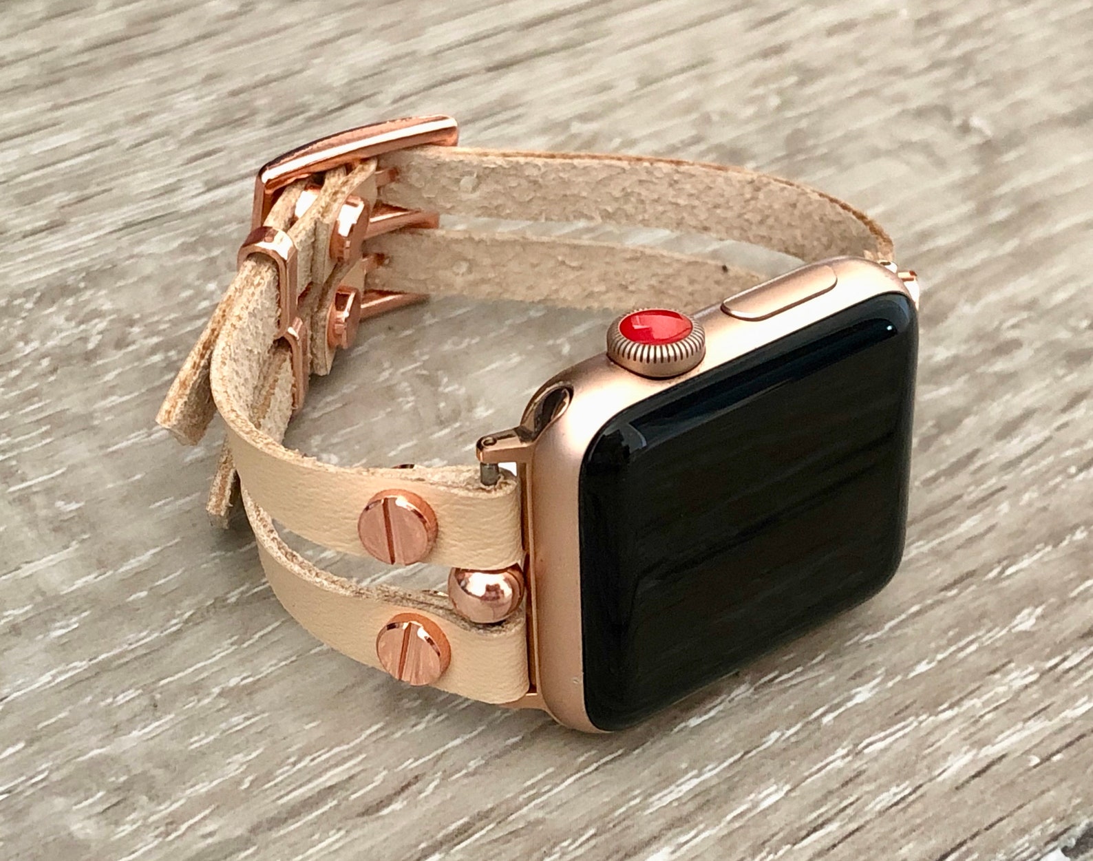 APPLE WATCH BAND Vegan Leather Apple Watch Strap Rose Gold Iwatch