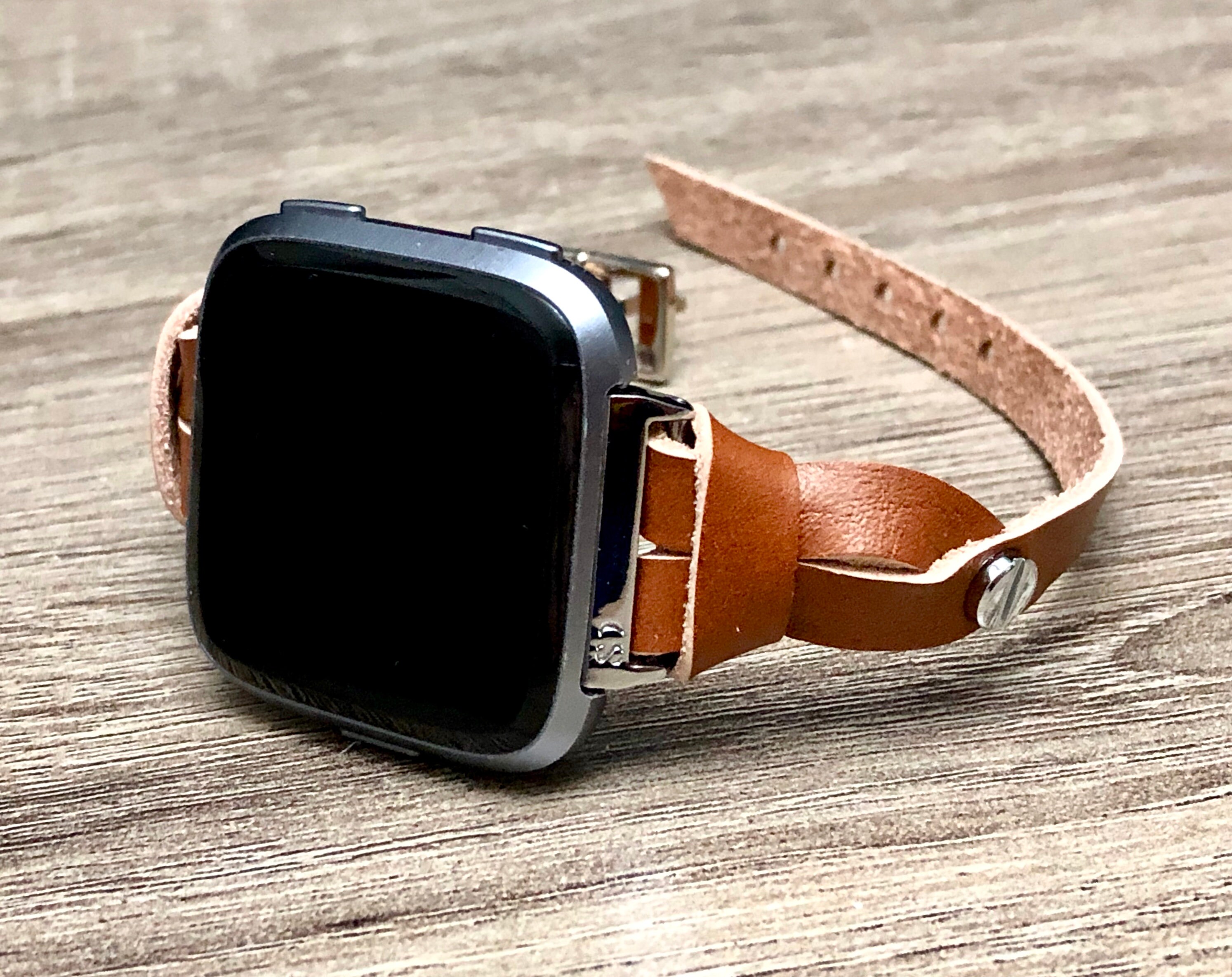 Fitbit VERSA 2 Band Adjustable FITBIT Versa Lite Strap Bracelet Silver & Light Brown Slim Fitbit