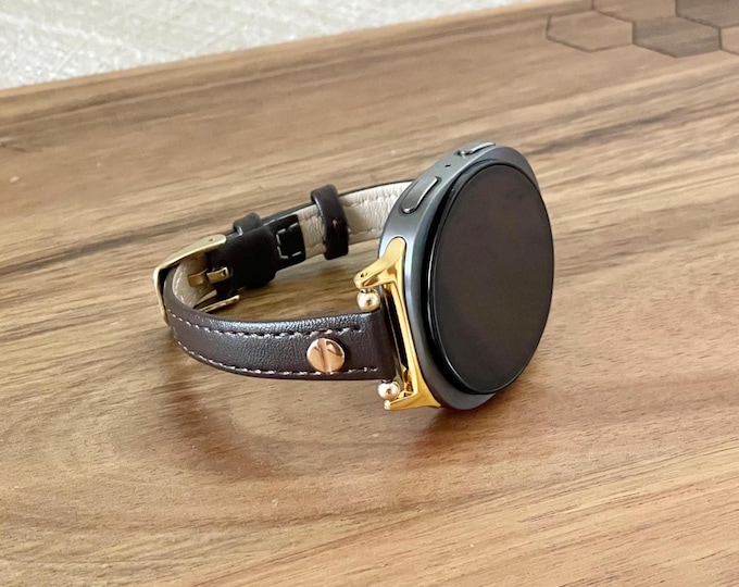Slim Leather Galaxy Watch 8 Band, Adjustable Strap, Women's Bracelet