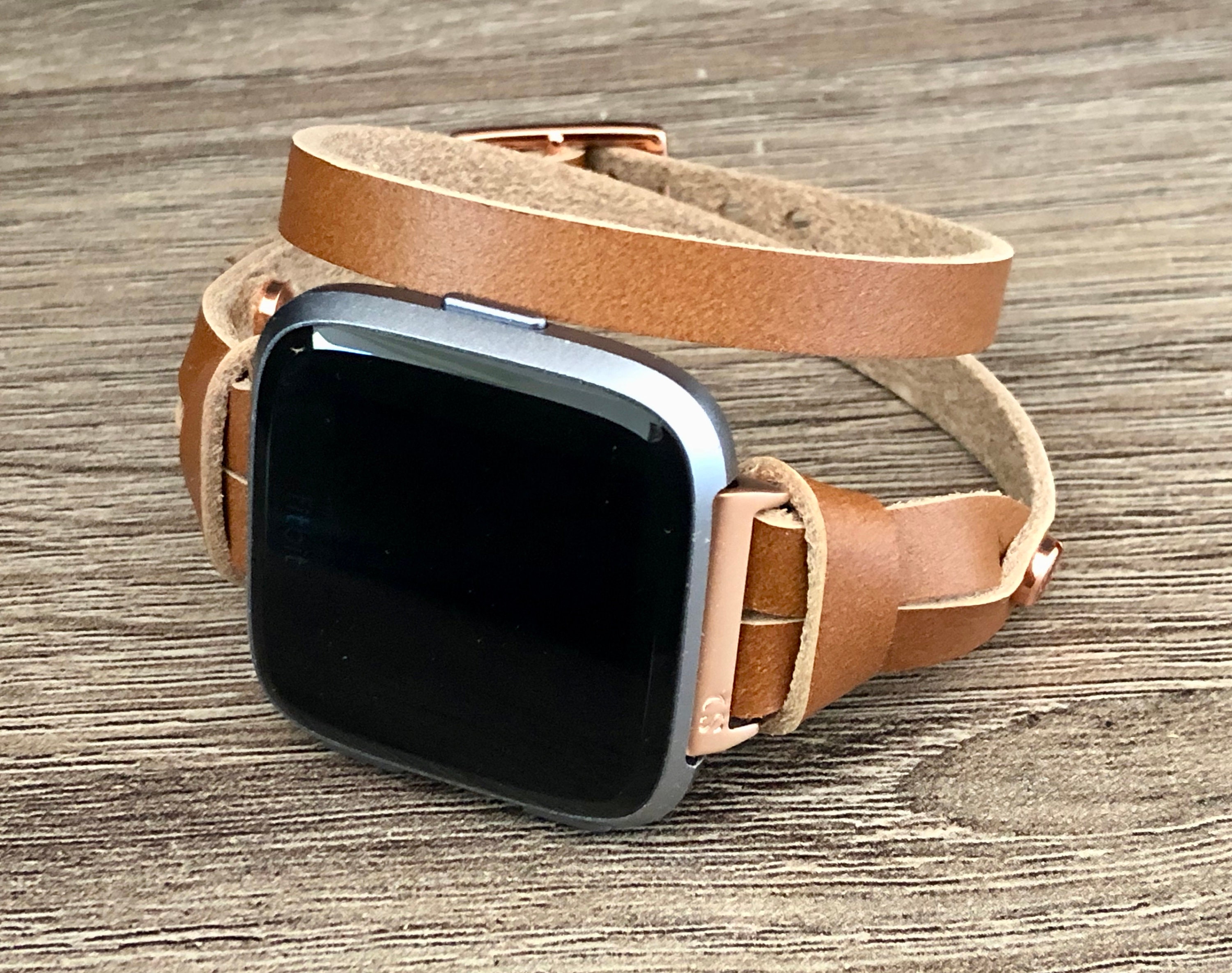 Fitbit Versa 2 Band Women Double Wrap Fitbit Versa 2 Bracelet Adjustable Size Rose Gold & Bronze