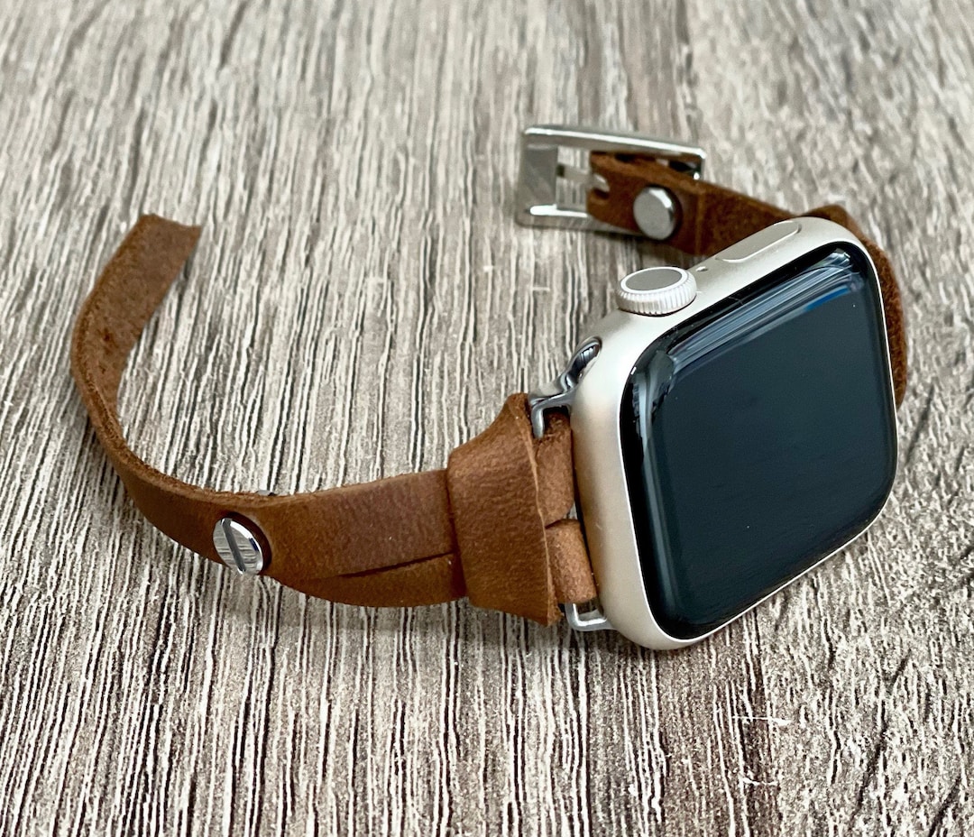 Rustic Apple Watch Rustic Brown Leather Apple Watch Band: Slim Vintage Strap, Handmade ...