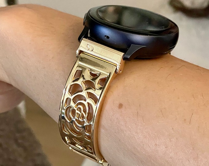 20mm Gold Metal Samsung Galaxy Watch 6 Band 40mm 44mm Bangle Samsung Galaxy Watch 5 Pro 45mm Bracelet, Galaxy Watch 6 Classic 43mm 47mm