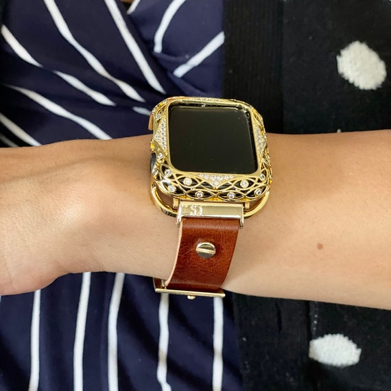 STRAP CASE Gold Apple Watch Band Series 9 8 7 6 Women Apple 