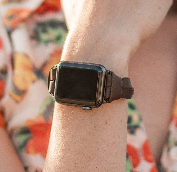 Rustic Brown Leather Apple Watch Band 38mm 40mm 41mm 42mm 44mm