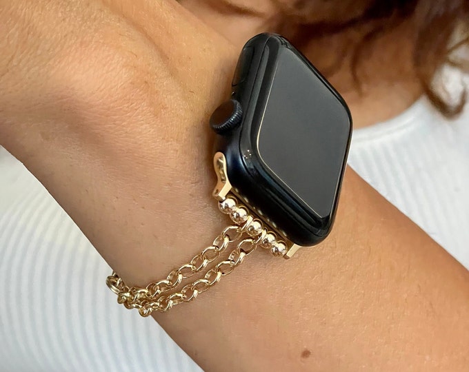 Featured listing image: Minimalist 14K Gold Filled Apple Watch Band, Apple Watch Strap, Women Apple Watch Bands, Gift For Her Gorgeous Daily Wear Jewelry  Simeon D