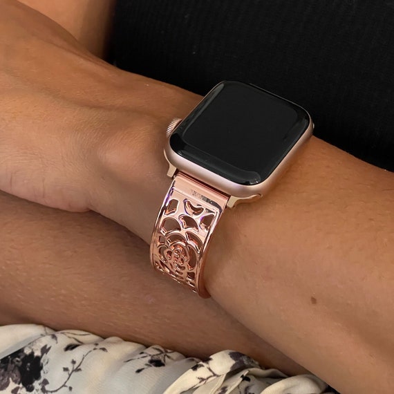 Dressy Rose Gold Apple Watch Band 38mm 40mm 41mm 42mm 44mm 45mm Formal  Style Iwatch Bracelet North Star Charm Watchband Women Bling Jewelry - Etsy