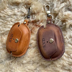 Leather Sony Earbuds WF-1000XM5 Case - Personalized Name, Initials, Date, Durable Shockproof Accessory with Clip, Engraved Gift for Him, Her